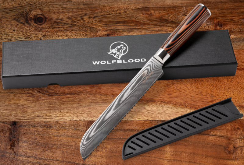 Wolfblood Damascus Bread Knife XL (32 cm)